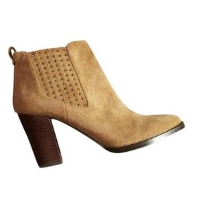 Antonio Melani Camel Studded Suede Ankle Boots 9.5